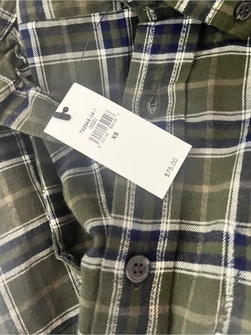 New Banana Republic Shirt Mens XS slim untucked plaid